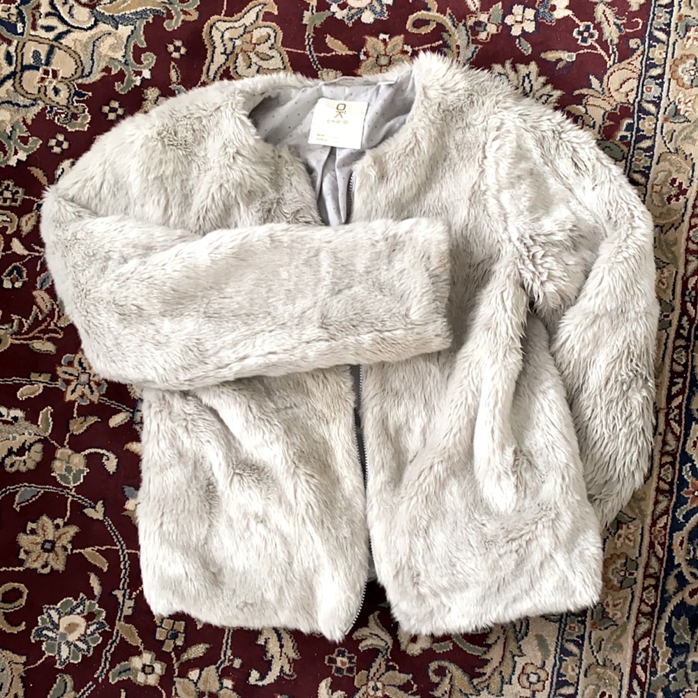 Faux fur girls jacket